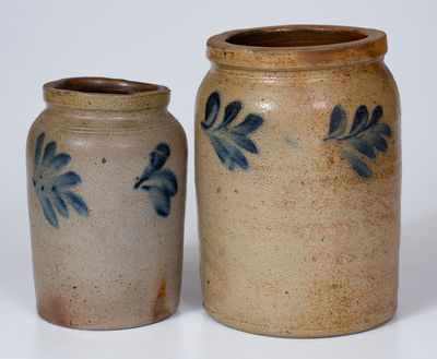 Lot of Two: 1/4 and 1/2 Gal. Stoneware Jars attrib. Richard Remmey, Philadelphia, PA