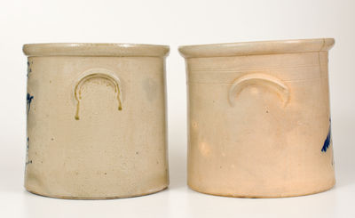 Lot of Two: 3 Gal. Bird Crocks, Bennington, VT and Fort Edward, NY origin