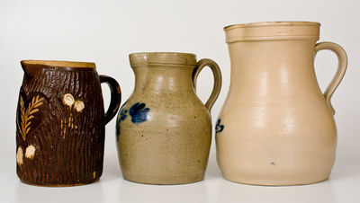 Lot of Three: Northeastern American Stoneware Pitchers