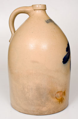 4 Gal. J. NORTON & CO. / BENNINGTON, VT Stoneware Jug w/ Bold Bird Decoration