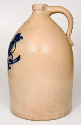 4 Gal. J. NORTON & CO. / BENNINGTON, VT Stoneware Jug w/ Bold Bird Decoration