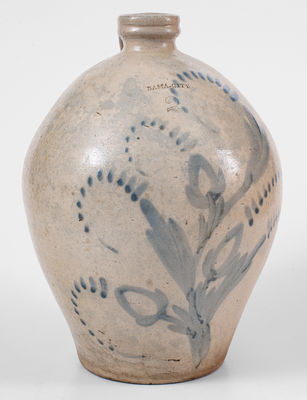 Exceedingly Rare and Important BAMA CITY Alabama Stoneware Jug, circa 1840