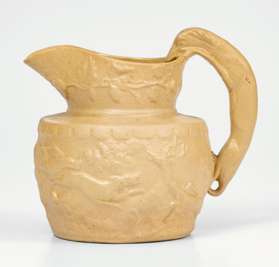 Exceptional D. & J. HENDERSON, Jersey City, NJ Small-Sized Molded Stoneware Pitcher