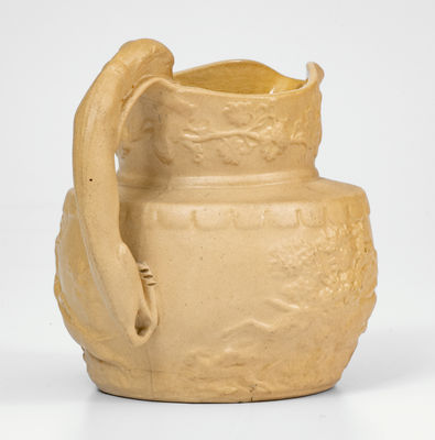 Exceptional D. & J. HENDERSON, Jersey City, NJ Small-Sized Molded Stoneware Pitcher