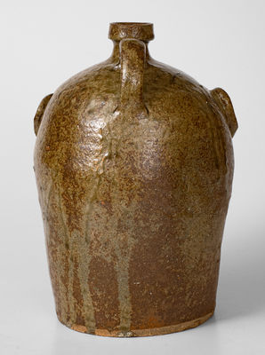 Exceedingly Rare and Important Alkaline-Glazed Stoneware Face Jug, Edgefield District, SC, c1850-1880