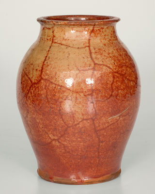 Western New York Redware Jar, possibly Alvin Wilcox, West Bloomfield