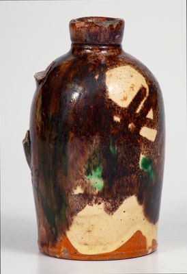 Multi-Glazed Redware Jug, attrib. J. Eberly & Co., Strasburg, VA