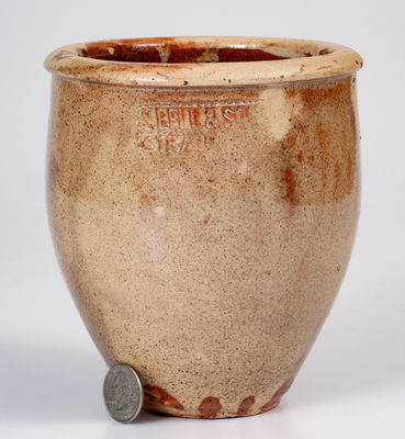 S. BELL & SON / STRASBURG Glazed Redware Jar