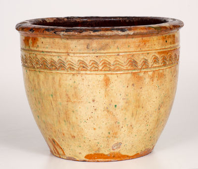 Scarce S. BELL & SON / STRASBURG Glazed Redware Jar