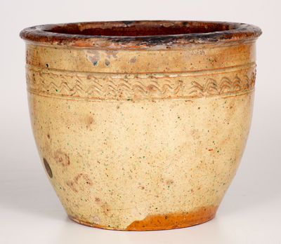 Scarce S. BELL & SON / STRASBURG Glazed Redware Jar