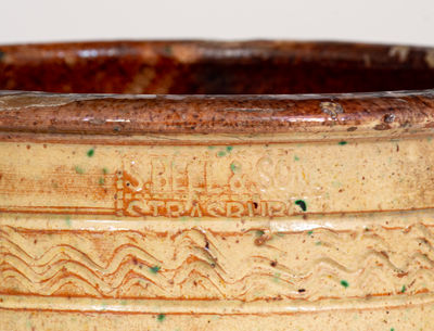 Scarce S. BELL & SON / STRASBURG Glazed Redware Jar