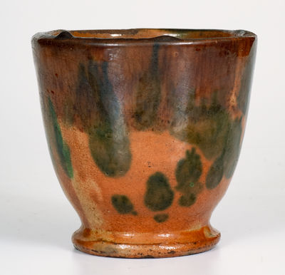 Scarce attrib.  J. Eberly & Co., Strasburg, VA Multi-Glazed Redware Vase