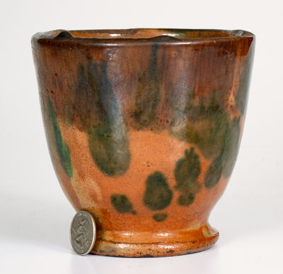 Scarce attrib.  J. Eberly & Co., Strasburg, VA Multi-Glazed Redware Vase