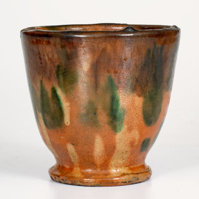 Scarce attrib.  J. Eberly & Co., Strasburg, VA Multi-Glazed Redware Vase