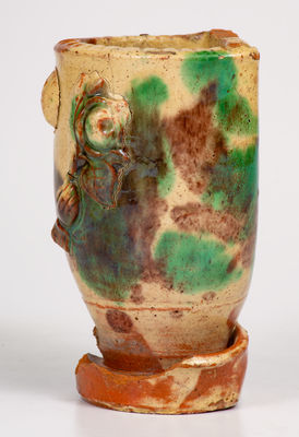 Multi-Glazed Redware Wall Pocket, attrib. J. Eberly & Co., Strasburg, VA