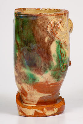 Multi-Glazed Redware Wall Pocket, attrib. J. Eberly & Co., Strasburg, VA