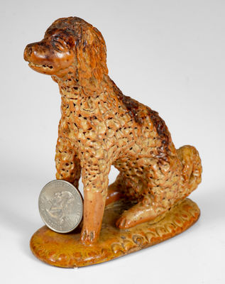 Extremely Rare Redware Dog Figure attrib. Solomon Bell, Strasburg, Virginia