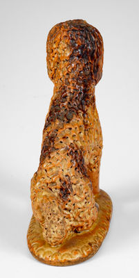 Extremely Rare Redware Dog Figure attrib. Solomon Bell, Strasburg, Virginia