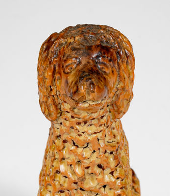 Extremely Rare Redware Dog Figure attrib. Solomon Bell, Strasburg, Virginia