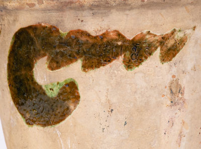 Copper-Decorated S. BELL & SON / STRASBURG, Virginia Redware Flowerpot