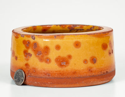 Unusual Glazed Redware Bowl, probably Galena, Illinois