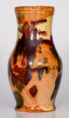 Scarce Multi-Glazed Redware Vase, attrib. J. Eberly & Co., Strasburg, VA