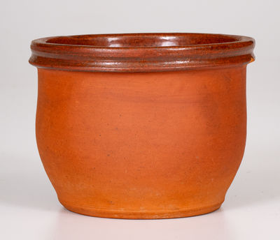 Rare Diminutive Redware Jar, Inscribed 