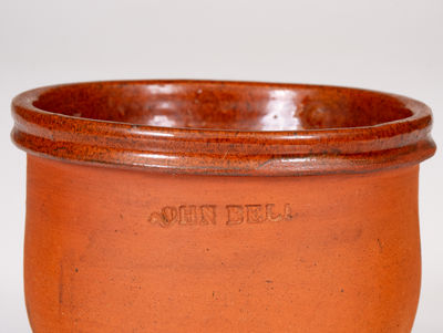 Rare Diminutive Redware Jar, Inscribed 