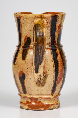 Exceptional Large-Sized Redware Pitcher w/ Mocha / Seaweed Decoration, attrib. Eberly, Strasburg