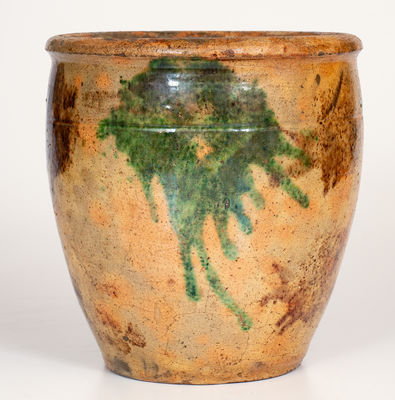 S. BELL & SON. / STRASBURG Multi-Glazed Shenandoah Valley Redware Jar