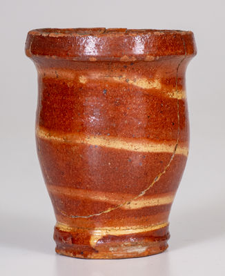 Very Rare Miniature New Market, VA Slip-Decorated Redware Jar