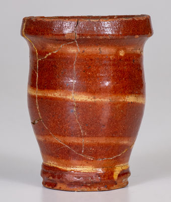 Very Rare Miniature New Market, VA Slip-Decorated Redware Jar