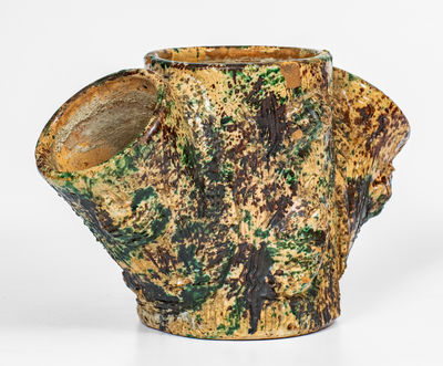 American Stoneware Stump-Form Flowerpot, late 19th century