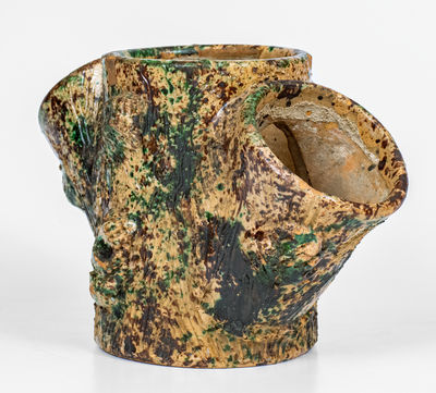 American Stoneware Stump-Form Flowerpot, late 19th century