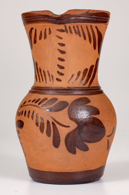 Large-Sized Southwestern PA Tanware Pitcher, New Geneva or Greensboro, c1885