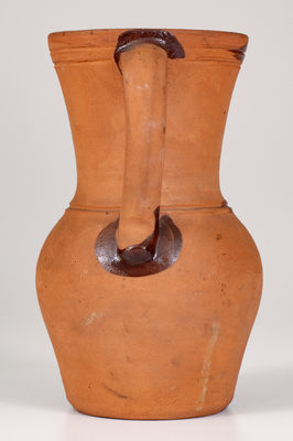 Large-Sized Southwestern PA Tanware Pitcher, New Geneva or Greensboro, c1885