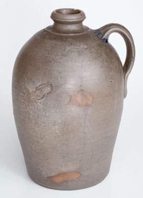Exceedingly Rare and Important Morgantown, WV Stoneware Jug w/ Cobalt Indian Chief and Woman Scene