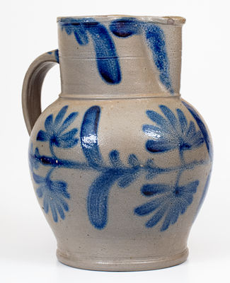 Fine attrib. Henry H. Remmey, Philadelphia, PA Stoneware Pitcher w/ Bold Floral Decoration