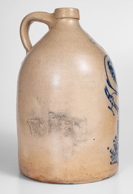 Fine 4 Gal. SATTERLEE & MORY / FORT EDWARD, N.Y. Stoneware Jug w/ Elaborate Pheasant on Stump