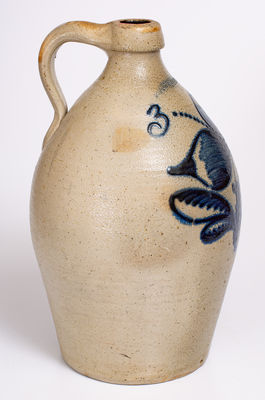 Fine Three-Gallon F. STETZENMEYER / ROCHESTER, N.Y. Stoneware Jug w/ Elaborate Decoration