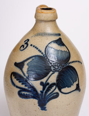 Fine Three-Gallon F. STETZENMEYER / ROCHESTER, N.Y. Stoneware Jug w/ Elaborate Decoration