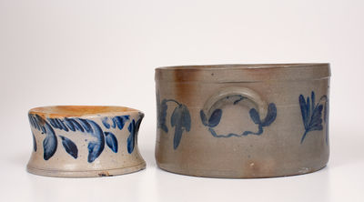 Two Pieces of Cobalt-Decorated Pennsylvania Stoneware, circa 1875