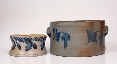 Two Pieces of Cobalt-Decorated Pennsylvania Stoneware, circa 1875