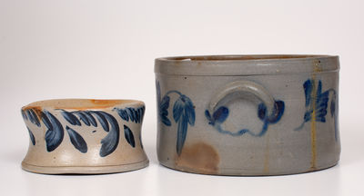 Two Pieces of Cobalt-Decorated Pennsylvania Stoneware, circa 1875