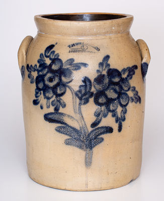 Rare T.H. WILLSON & CO / HARRISBURG, PA Two-Gallon Stoneware Jar w/ Elaborate Decoration