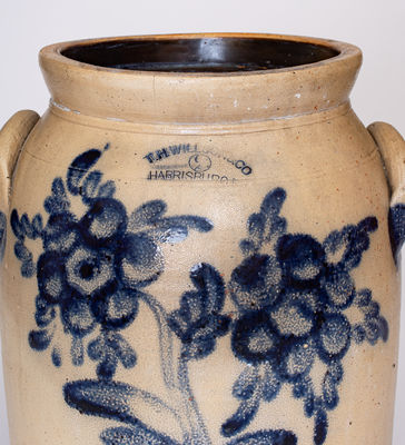 Rare T.H. WILLSON & CO / HARRISBURG, PA Two-Gallon Stoneware Jar w/ Elaborate Decoration