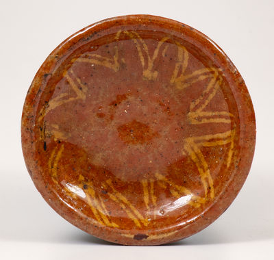 Fine Miniature Slip-Decorated Pennsylvania Redware Dish, 19th century