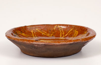 Fine Miniature Slip-Decorated Pennsylvania Redware Dish, 19th century