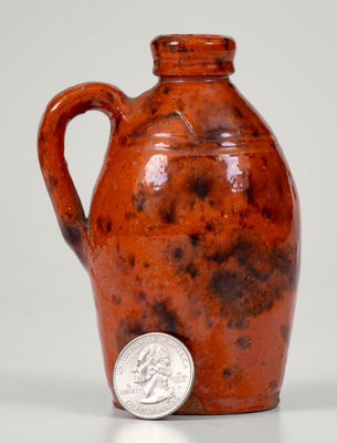 Miniature Glazed Pennsylvania Redware Jug, probably Pennsylvania