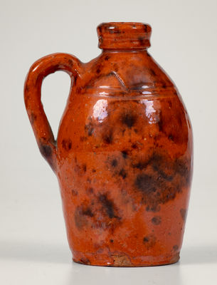 Miniature Glazed Pennsylvania Redware Jug, probably Pennsylvania